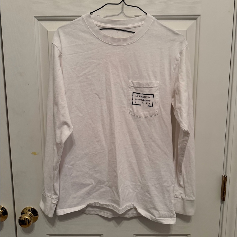 Long Sleeve Southern Marsh White Shirt long sleeve